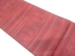 アンティーク　横段に更紗模様織り出し袋帯（材料）